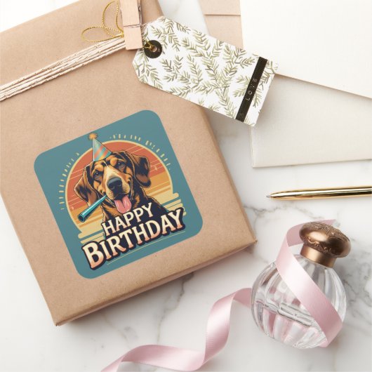 Afghaanse hond kleurrijk vierkante sticker (Geschenken)