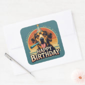 Afghaanse hond kleurrijk vierkante sticker (Envelop)