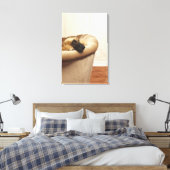 Afghaanse hond ligt op sofa canvas afdruk (Insitu (Slaapkamer))