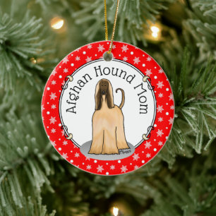 Afghaanse hond Mam Afghaanse mam (in het gareel) Keramisch Ornament