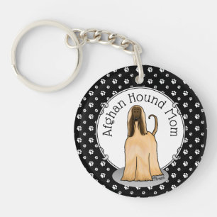Afghaanse hond Mam Afghaanse mam (in het gareel) Sleutelhanger