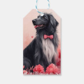 Afghaanse hond met Rozen - Valentijnsdag Cadeaulabel (Achterkant)
