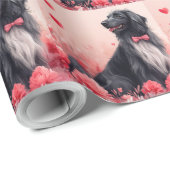 Afghaanse hond met Rozen - Valentijnsdag Cadeaupapier (Rol Hoek)