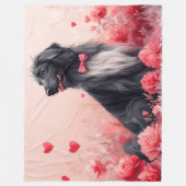 Afghaanse hond met Rozen - Valentijnsdag Fleece Deken (Voorkant)