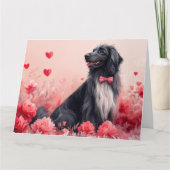 Afghaanse hond met Rozen - Valentijnsdag Kaart (Voorkant)