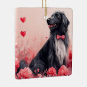 Afghaanse hond met Rozen - Valentijnsdag Keramisch Ornament (Rechts)