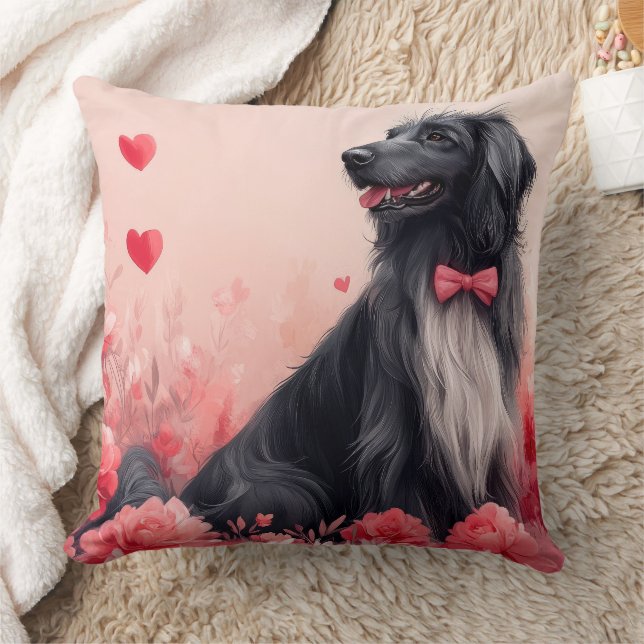 Afghaanse hond met Rozen - Valentijnsdag Kussen (Deken)
