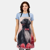 Afghaanse hond met Rozen - Valentijnsdag Schort (Gedragen)
