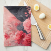 Afghaanse hond met Rozen - Valentijnsdag Theedoek (Quarter Fold)