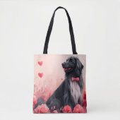 Afghaanse hond met Rozen - Valentijnsdag Tote Bag (Voorkant)