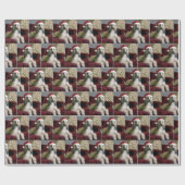 Afghaanse hond met Sinterklaas Pet Cadeaupapier (Vlak)