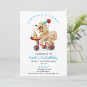 Afghaanse hond op de fiets met taart 2e verjaardag kaart (Staand voorkant)