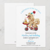 Afghaanse hond op de fiets met taart 2e verjaardag kaart (Voorkant / Achterkant)