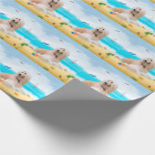 Afghaanse hond op strand cadeaupapier (Hoek)