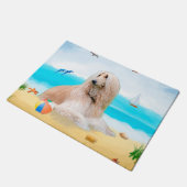 Afghaanse hond op strand deurmat (Schuin)