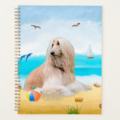 Afghaanse hond op strand planner (Voorkant)