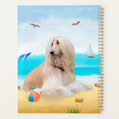 Afghaanse hond op strand planner (Achterkant)