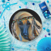 Afghaanse hond papieren bordje (Feest)