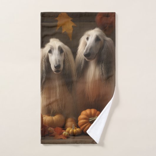 Afghaanse hond Puppy Herfst Delight Pompoen Bad Handdoek (Handdoek)