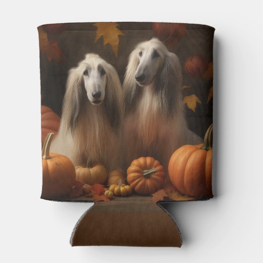 Afghaanse hond Puppy Herfst Delight Pompoen Blikjeskoeler (Achterkant)