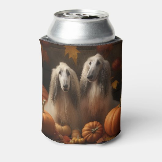 Afghaanse hond Puppy Herfst Delight Pompoen Blikjeskoeler (Blikje Achterkant)