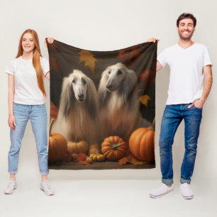 Afghaanse hond Puppy Herfst Delight Pompoen Fleece Deken