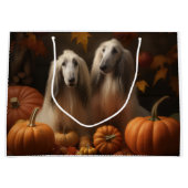 Afghaanse hond Puppy Herfst Delight Pompoen Groot Cadeauzakje (Voorkant)