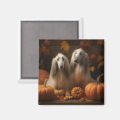 Afghaanse hond Puppy Herfst Delight Pompoen Magneet (Voorkant / Achterkant)