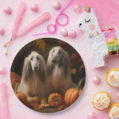 Afghaanse hond Puppy Herfst Delight Pompoen Papieren Bordje (Feest)