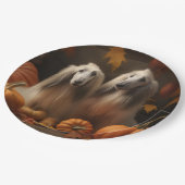 Afghaanse hond Puppy Herfst Delight Pompoen Papieren Bordje (Gekanteld)