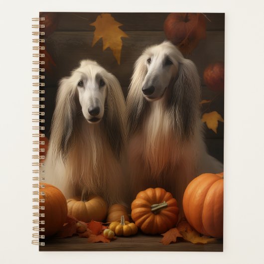 Afghaanse hond Puppy Herfst Delight Pompoen Planner (Voorkant)