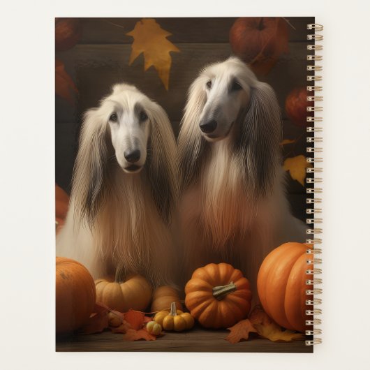 Afghaanse hond Puppy Herfst Delight Pompoen Planner (Achterkant)