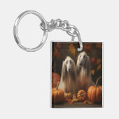 Afghaanse hond Puppy Herfst Delight Pompoen Sleutelhanger (Voorkant Links)