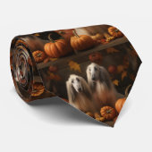 Afghaanse hond Puppy Herfst Delight Pompoen Stropdas (Opgerold)