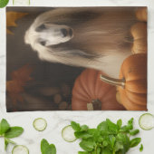 Afghaanse hond Puppy Herfst Delight Pompoen Theedoek (Gevouwen)