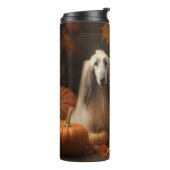 Afghaanse hond Puppy Herfst Delight Pompoen Thermosbeker (Gedraaid links)