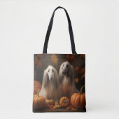 Afghaanse hond Puppy Herfst Delight Pompoen Tote Bag (Voorkant)