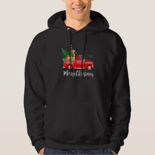 Afghaanse hond Riding Red Truck kerst Hoodie