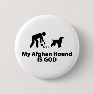 Afghaanse hond ronde button 5,7 cm