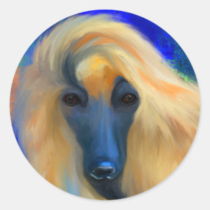 Afghaanse Hond        Ronde Sticker