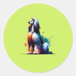 Afghaanse hond ronde sticker