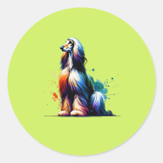 Afghaanse hond ronde sticker