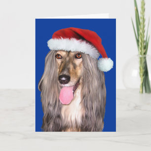Afghaanse hond Santa Claus - Gepersonaliseerd Feestdagen Kaart