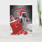 Afghaanse hond Santa Paws Kaarten (Voorkant)