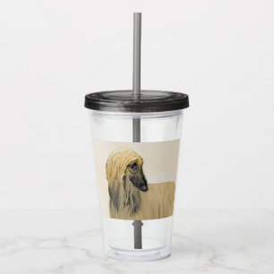 Afghaanse hond schilderen - Kute Original Dog Art Acryl Drinkbeker