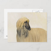 Afghaanse hond schilderen - Kute Original Dog Art Briefkaart (Voorkant / Achterkant)