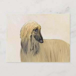 Afghaanse hond schilderen - Kute Original Dog Art Briefkaart