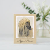 Afghaanse hond schilderen - Kute Original Dog Art Briefkaart (Staand voorkant)