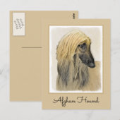 Afghaanse hond schilderen - Kute Original Dog Art Briefkaart (Voorkant / Achterkant)