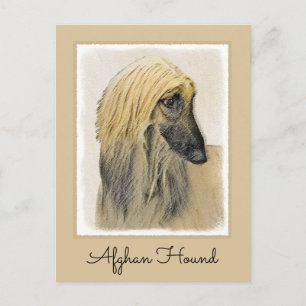 Afghaanse hond schilderen - Kute Original Dog Art Briefkaart